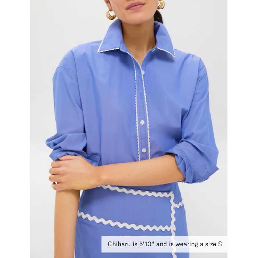 Tuckernuck Blue Blouse with White Trim